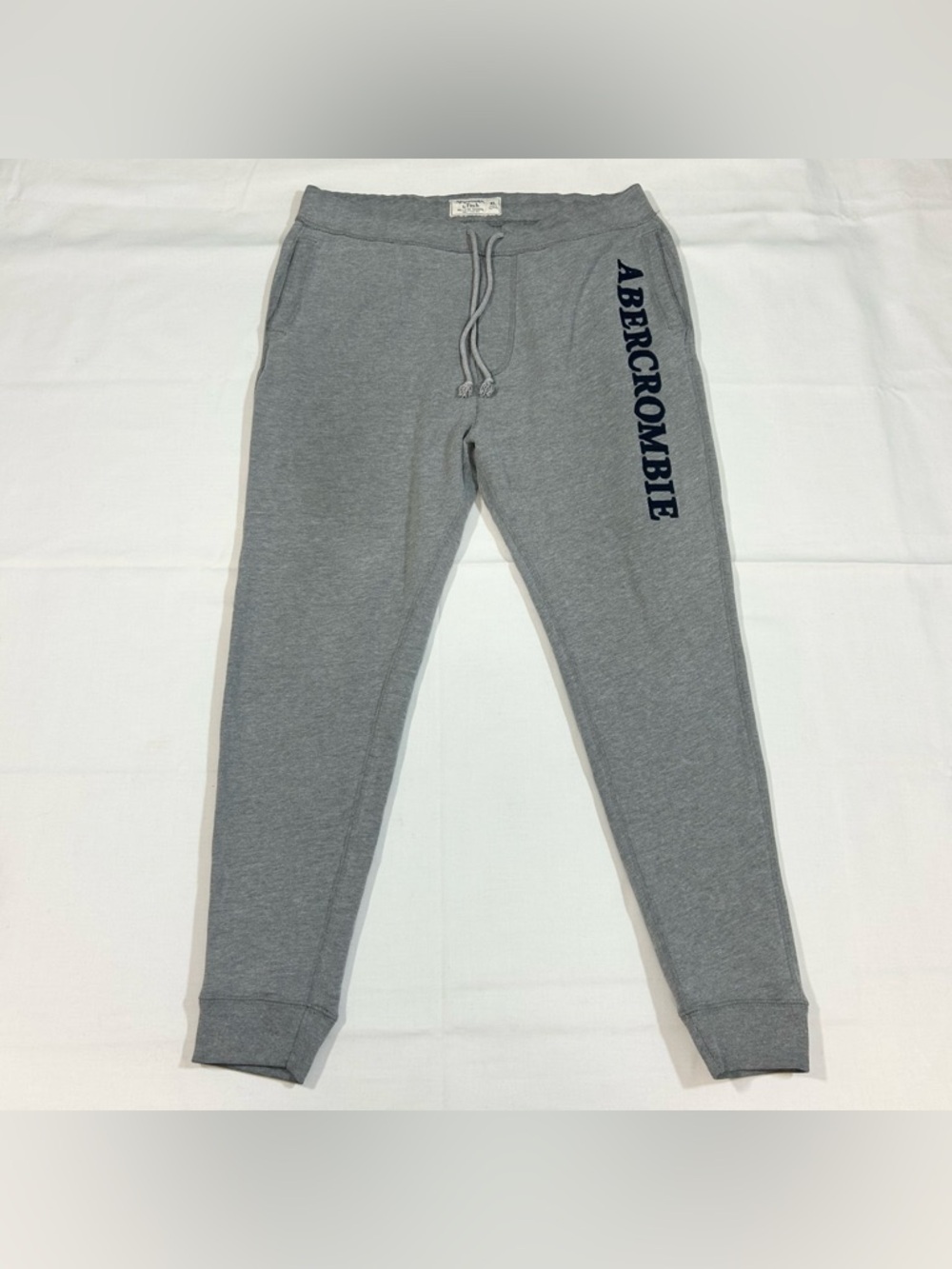 Abercrombie & Fitch Sweatpants Womens XL Embroidered Spell Out Joggers Y2K Gray